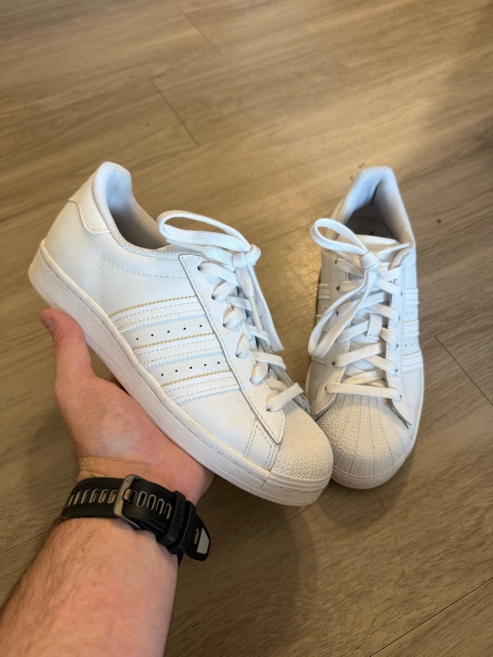 Adidas Superstar White Leather Sneakers Shell Toe Women’s Size 7 Classic